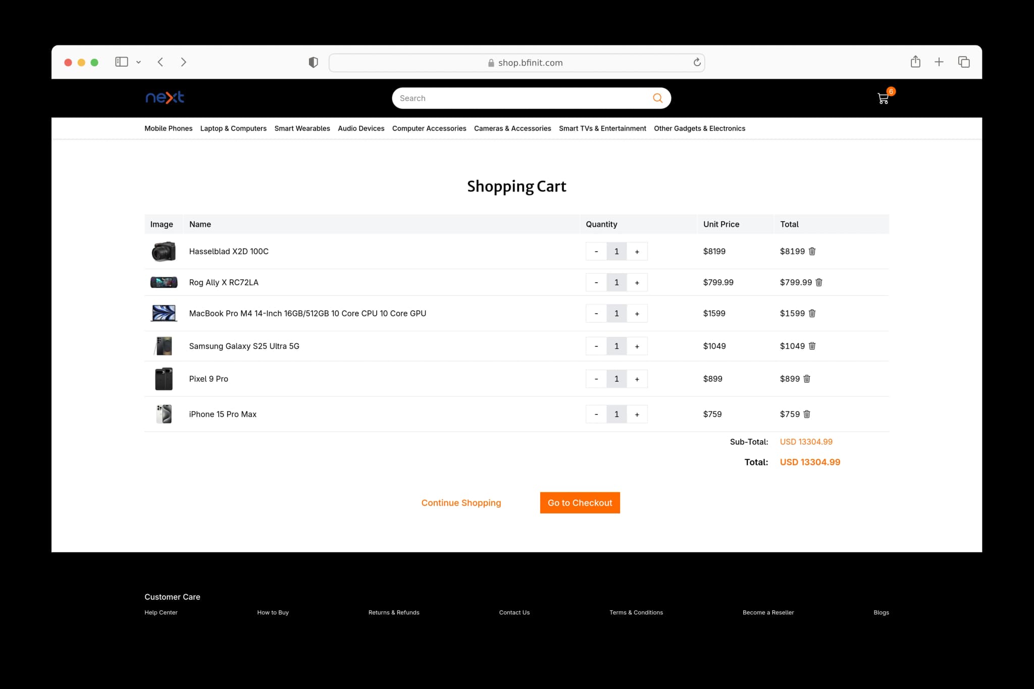 Website mockup